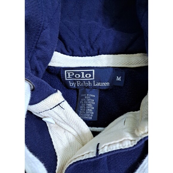 Polo Ralph Lauren Hoodie #2 Sweatshirt Men's Medium Pony Logo Rugby Y2K 67 Blue - Picture 6 of 12